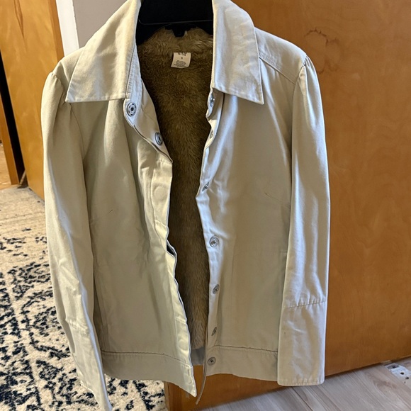 GAP Jackets & Blazers - GAP Cream Jacket with Faux Fur Lining